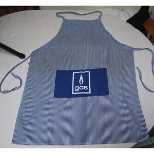 Vintage Gas Advertising Mens Apron Hickory Stripe